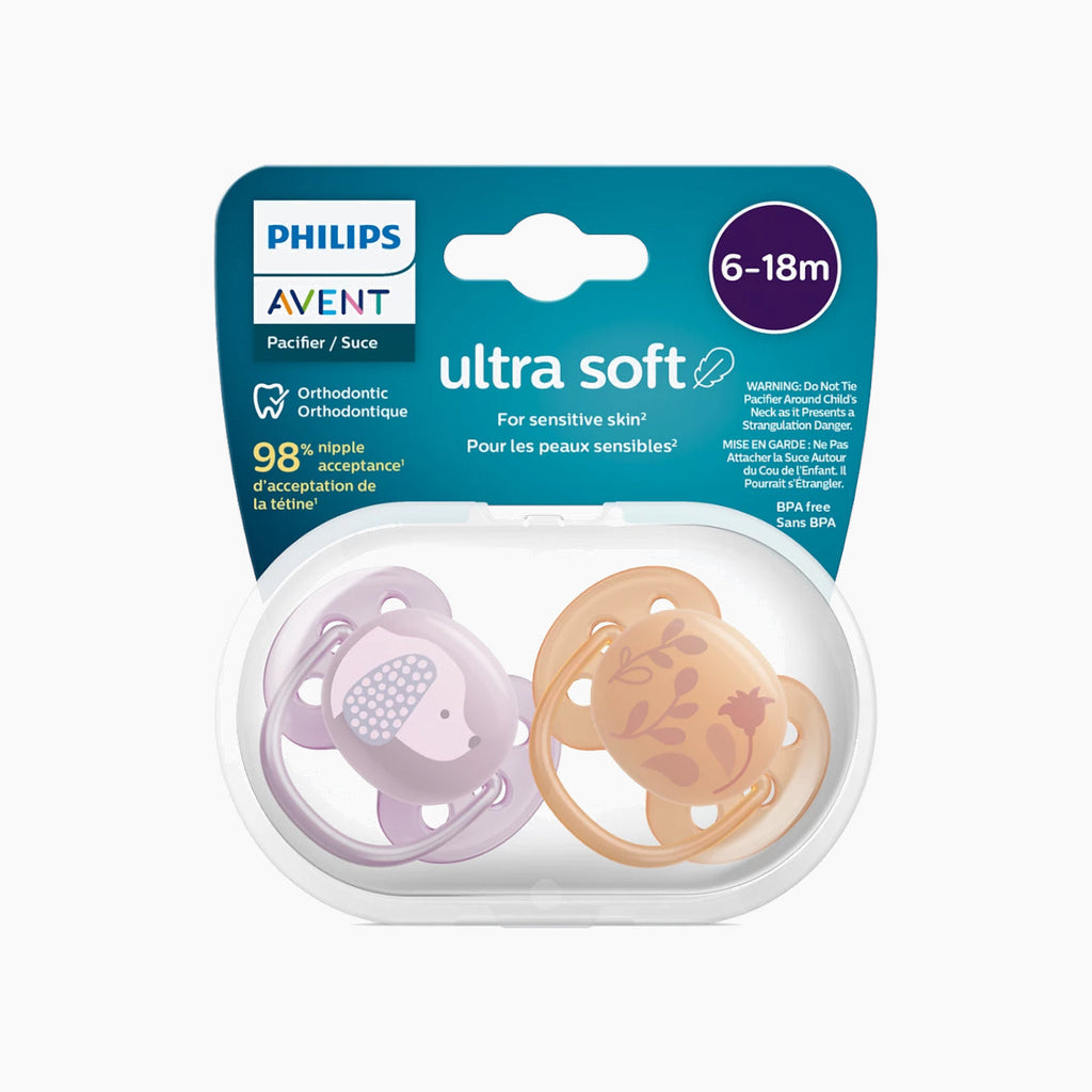 Philips Avent Ultra Soft Soother (6-18 أشهر) عبوة من قطعتين